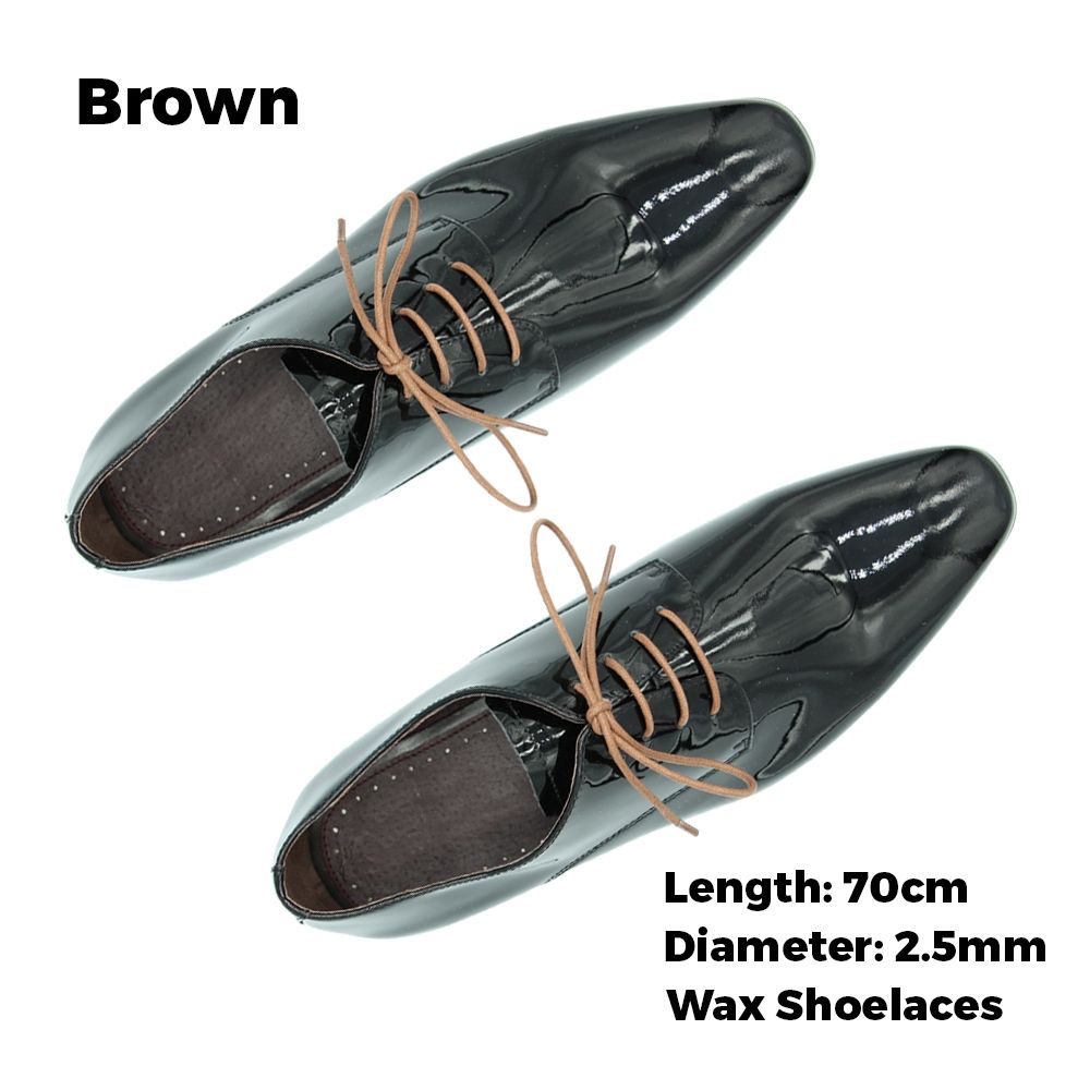 Waxed Cotton Dress Shoelaces Brown 70cm 
