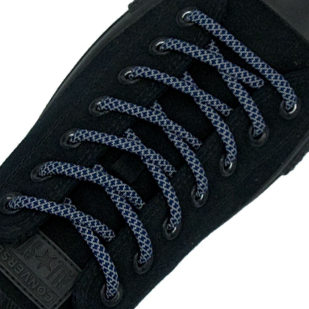 navy blue leather shoe laces