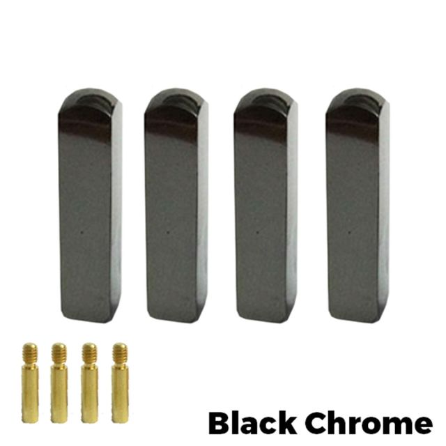 Aglet Lace Tips Metal Screw On - Black Chrome (4 Pcs) 2