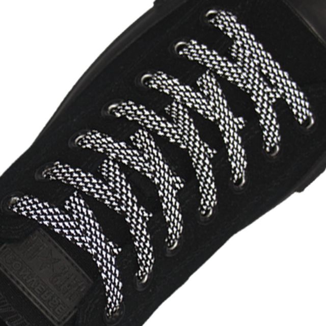 Reflective Shoelaces Flat Black 120 cm