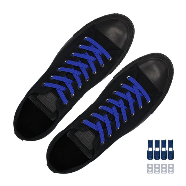 Coolnice Flat Elastic No Tie Shoelaces - Blue