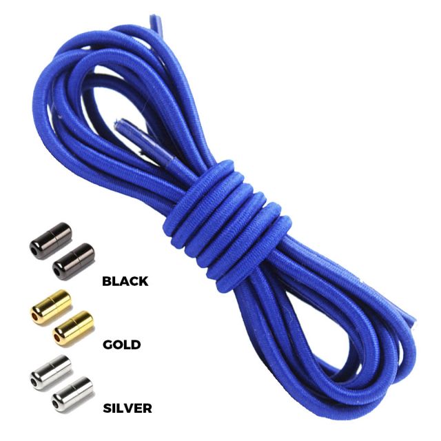 Dark Blue Round Elastic Shoelaces Capsule Lock