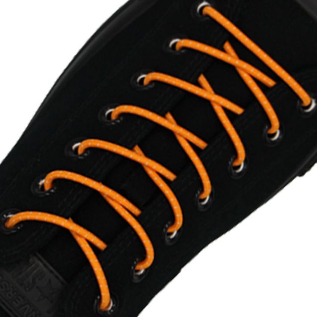 Orange White Elastic Shoelace - 30cm Length 3mm Diameter