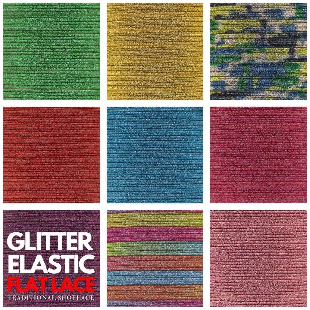 Glitter Elastic Shoelace - Flat 5mm