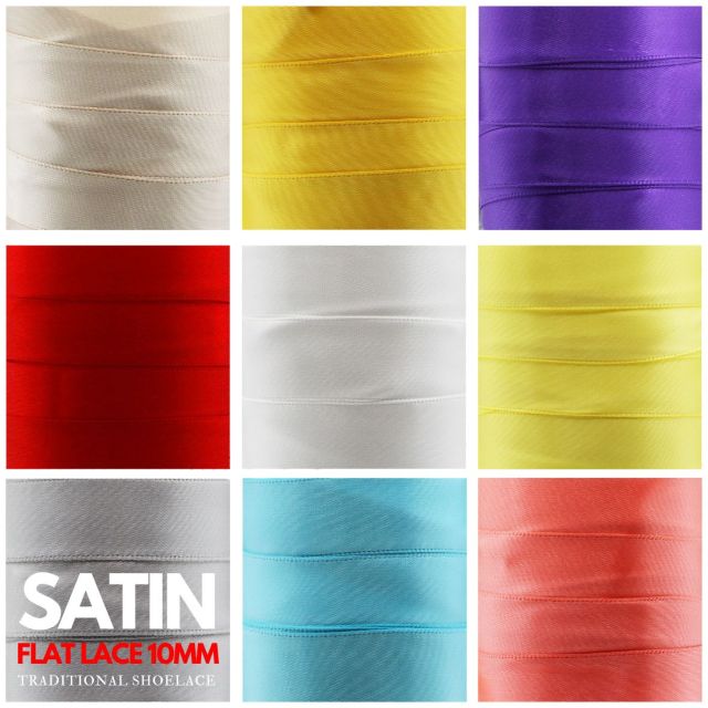 Satin Shoelaces - Flat Width 10mm