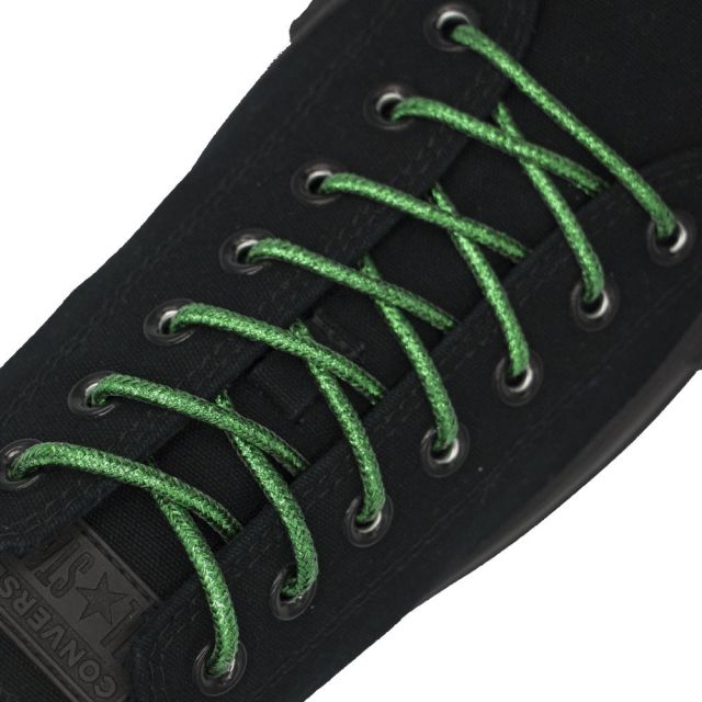 Glitter Shoelace - Green 50cm Length 4mm Round