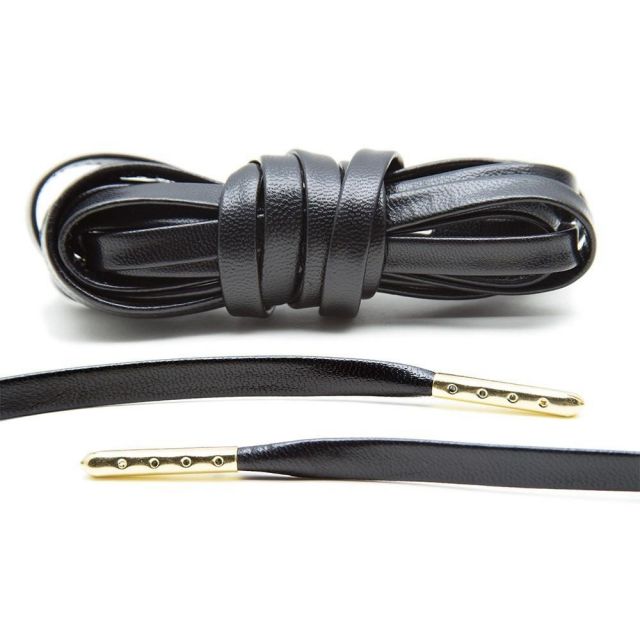 Black Leather Shoelace