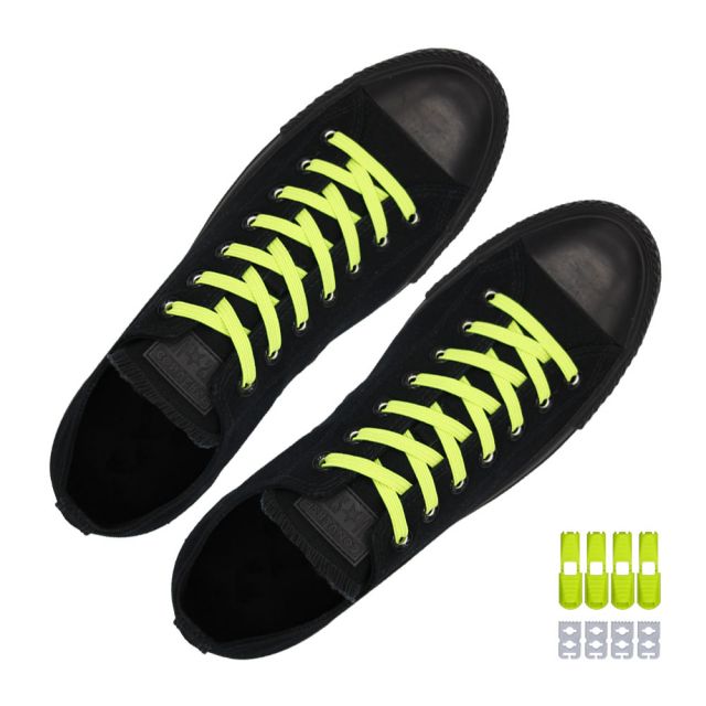 Coolnice Flat Elastic No Tie Shoelaces - Neon Yellow