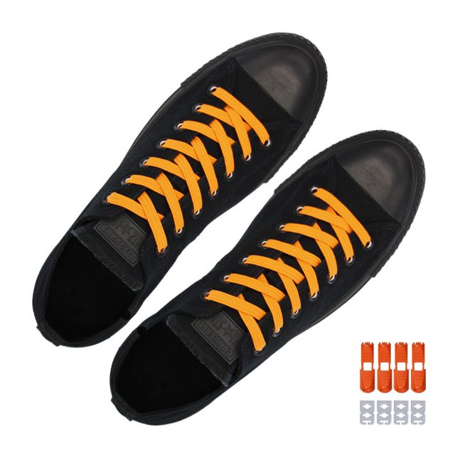 Coolnice Flat Elastic No Tie Shoelaces - Orange