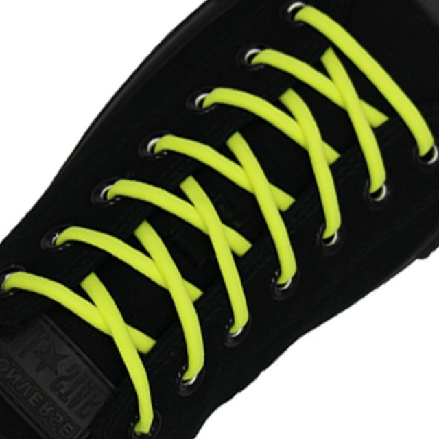 Oval Elastic No Tie Shoelaces - Neon Yellow