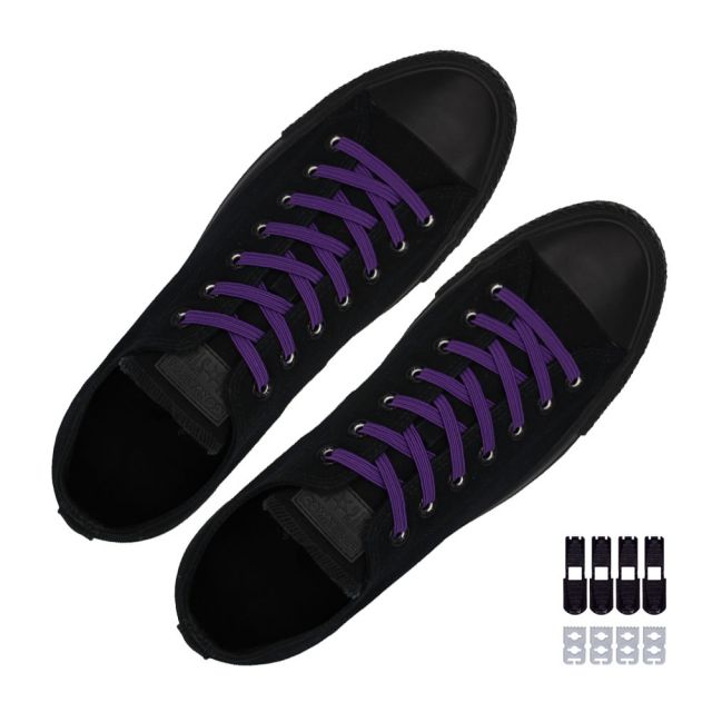 Coolnice Flat Elastic No Tie Shoelaces - Purple