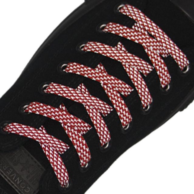 Reflective Shoelaces Flat Red 120 cm