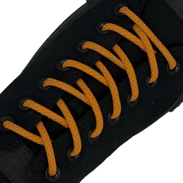 Reflective Shoelaces Round Fluro Orange 100 cm - Ø5mm Dash