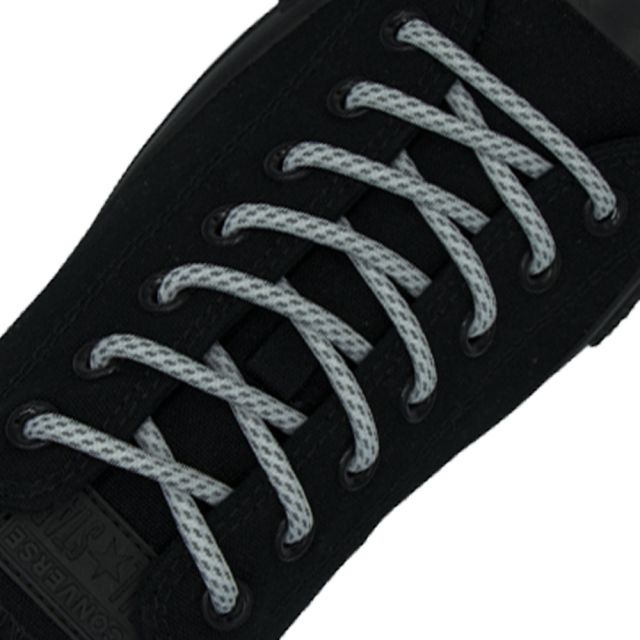 Reflective Shoelaces Round White 100 cm - Ø5mm Dash
