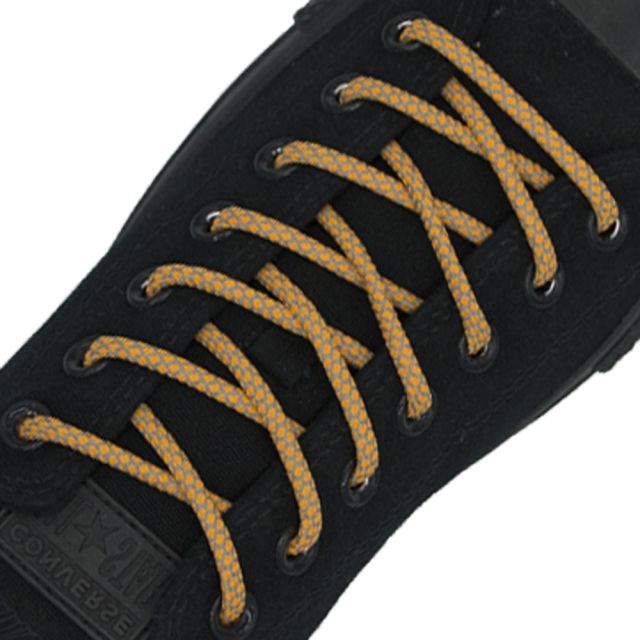 Reflective Shoelaces Round Orange 100 cm - Ø5mm Cross