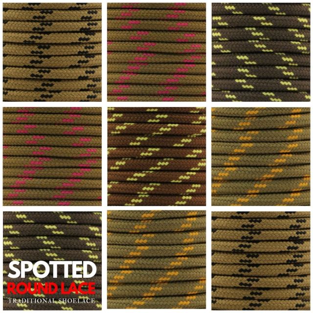 Brown Spotted Shoelace - Round Ø5mm