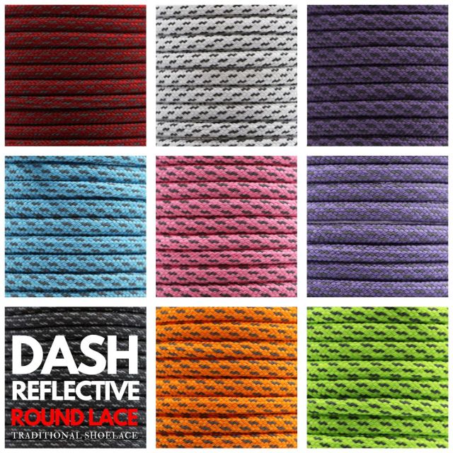 Reflective Shoelace - Dash Style - Round Ø5mm