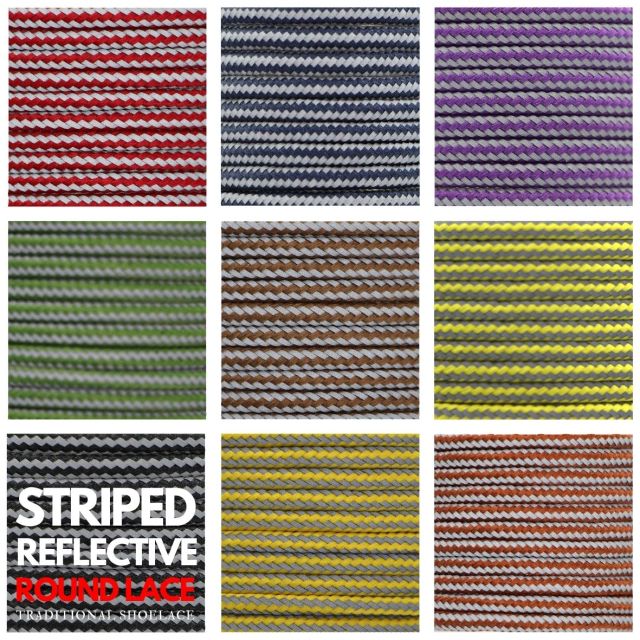 Reflective Shoelace - Striped Style - Round Ø5mm