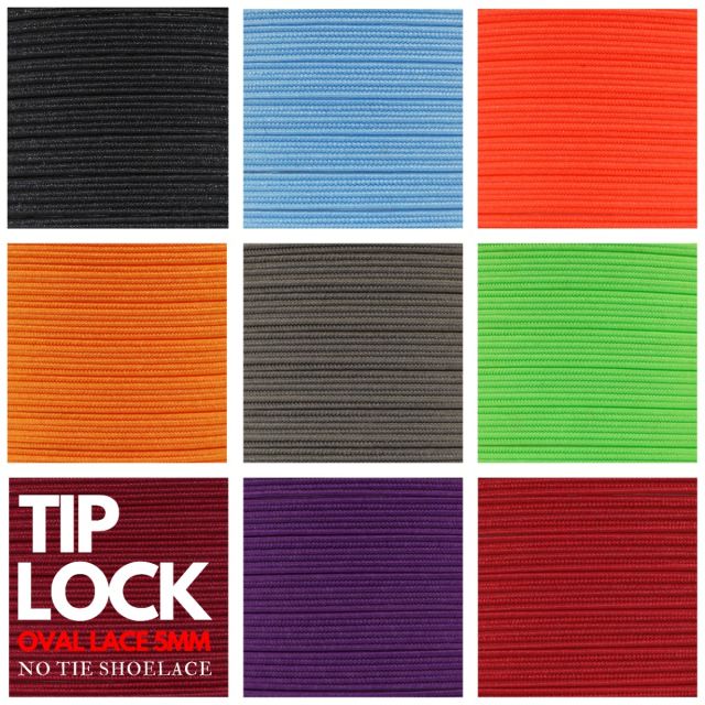 Tip Lock No Tie Shoelace - Flat Elastic 5mm