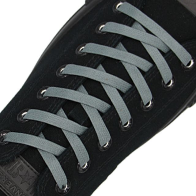 Length: 60cm | Width: 7mm | Flat Grey Wax Shoelace